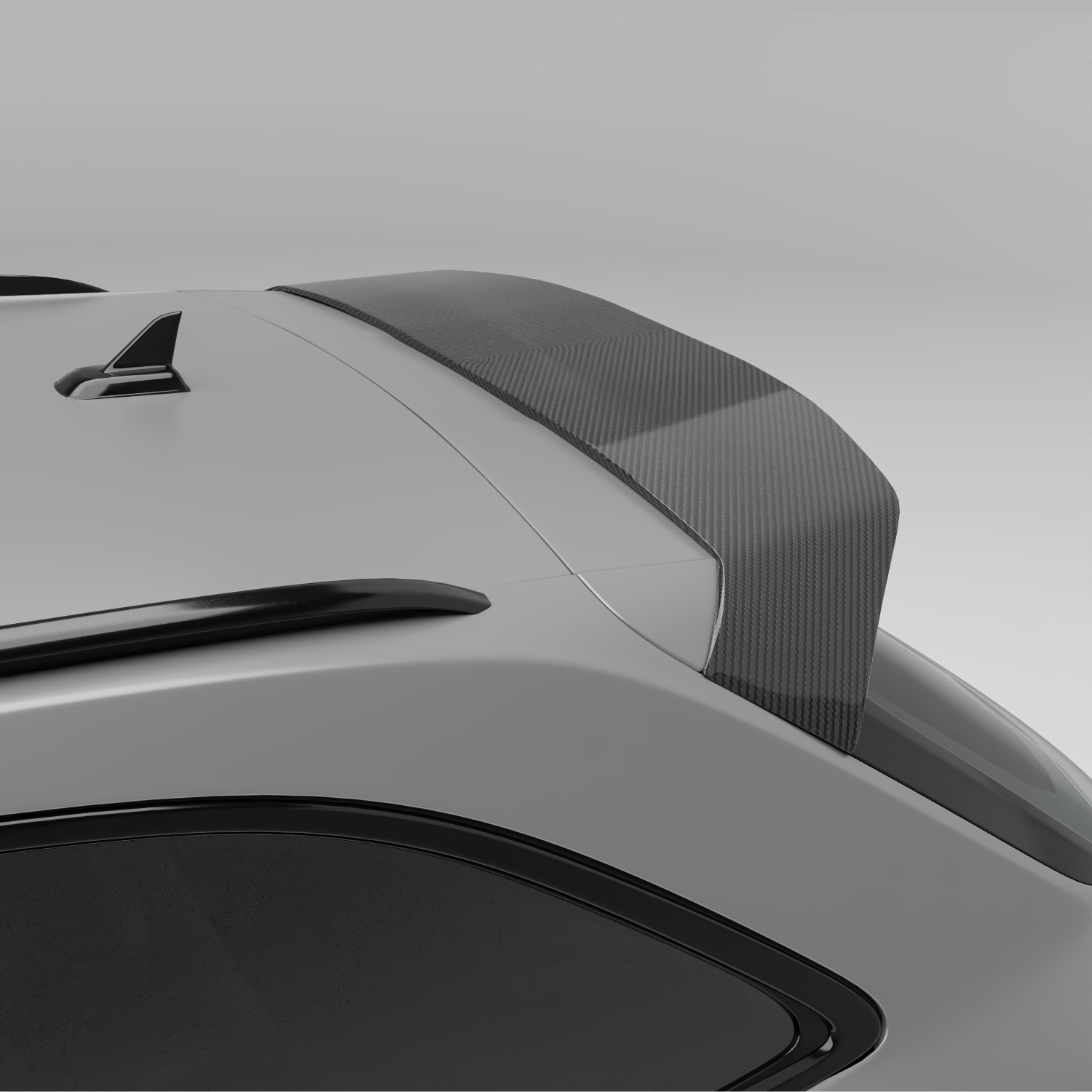 Audi RS4 B9.5 Avant carbon fiber roof spoiler, rear three-quarter view