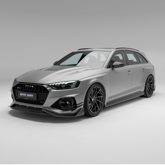 Audi RS4 B9.5 facelift Avant carbon fiber body kit full side view
