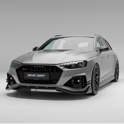 Audi RS4 B9.5 Avant carbon fiber front lip, front studio view