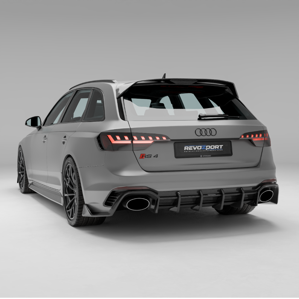 Audi RS4 B9.5 Avant carbon fiber side skirt detail