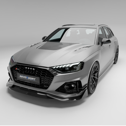 Audi RS4 B9.5 Avant carbon fiber front lip close up