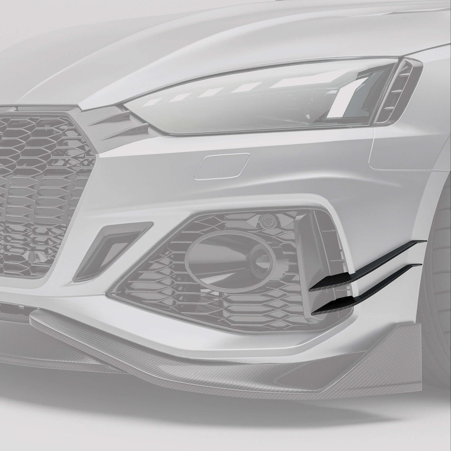 Audi RS5 carbon fiber canards close-up corner detail