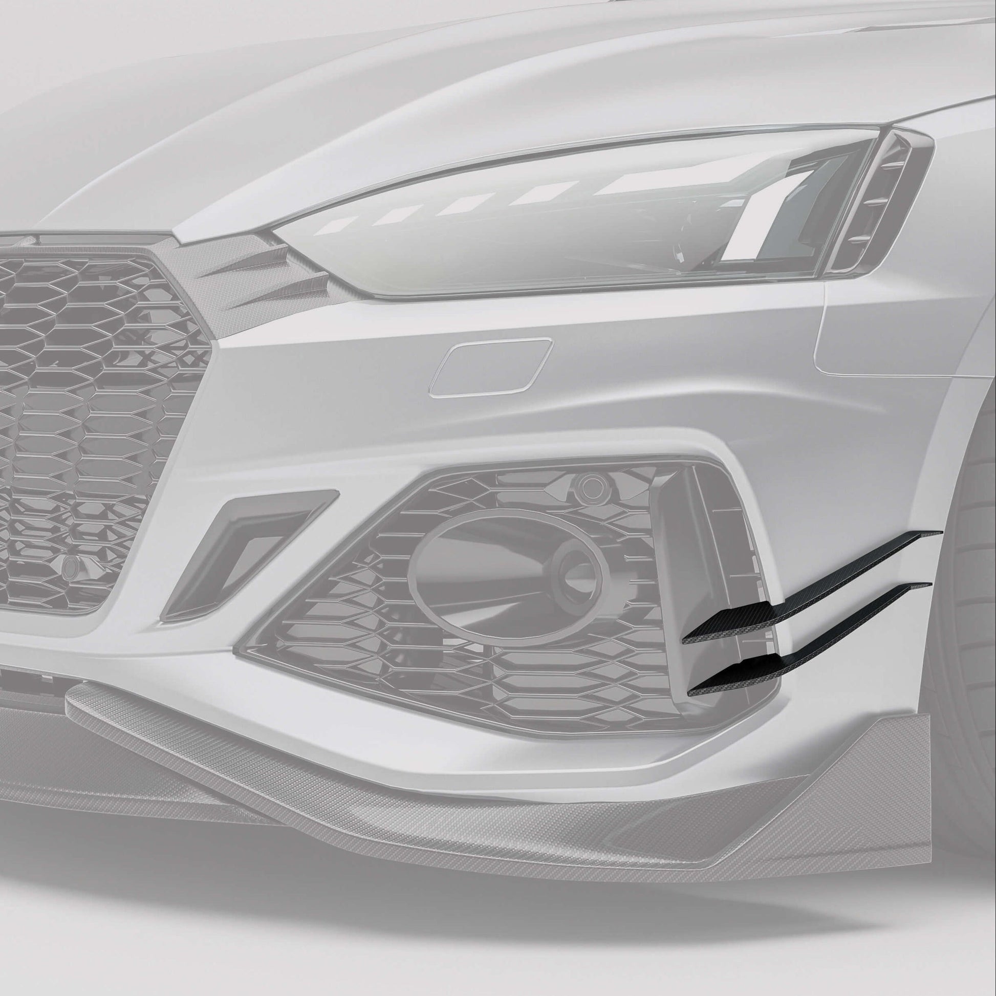 Audi RS5 carbon fiber canards close-up corner detail