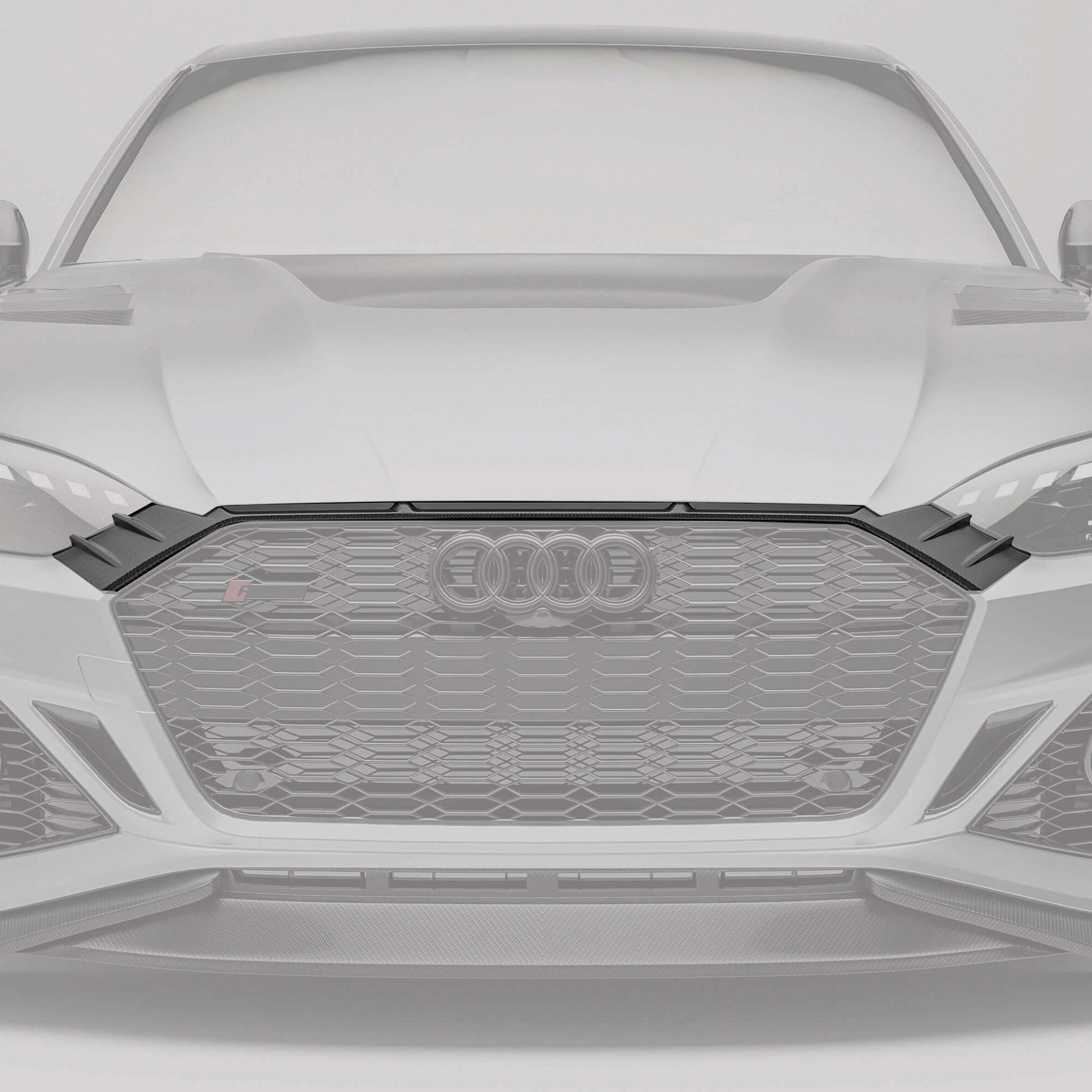 Audi RS5 carbon fiber grille angled framing detail view