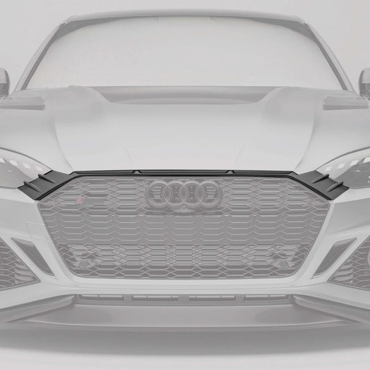 Audi RS5 carbon fiber grille angled framing detail view