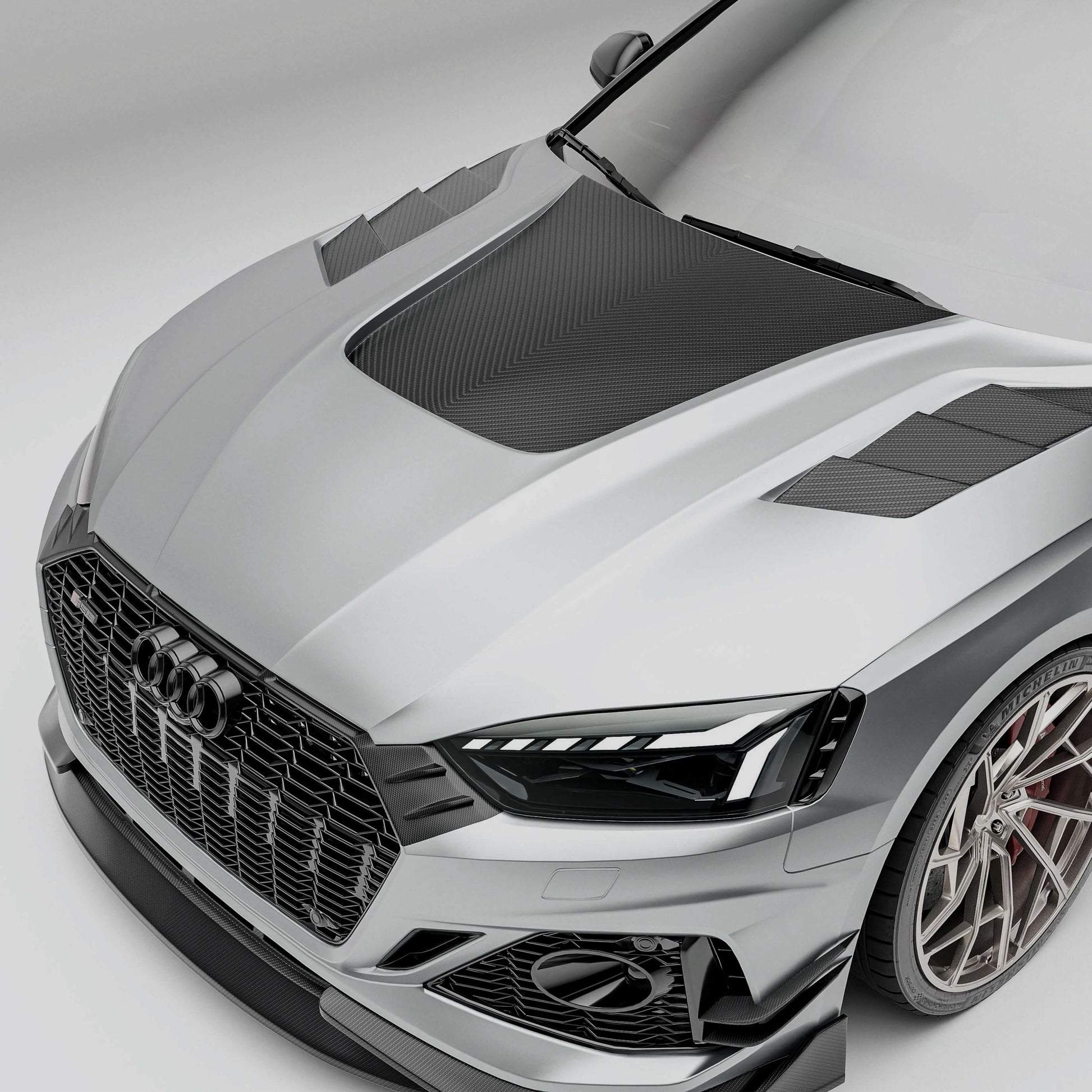 Audi RS5 B9.5 Coupe carbon fiber hood panel from the full aero kit