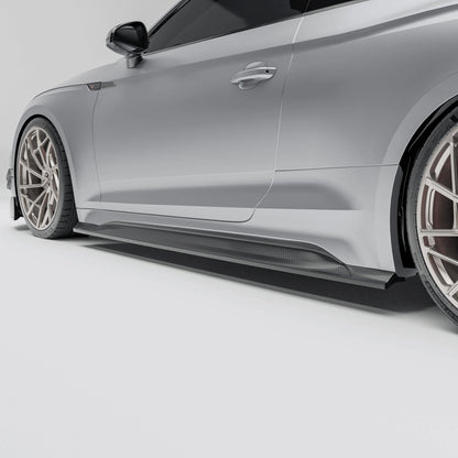 Audi RS5 B9.5 Coupe carbon fiber side skirts full side profile view