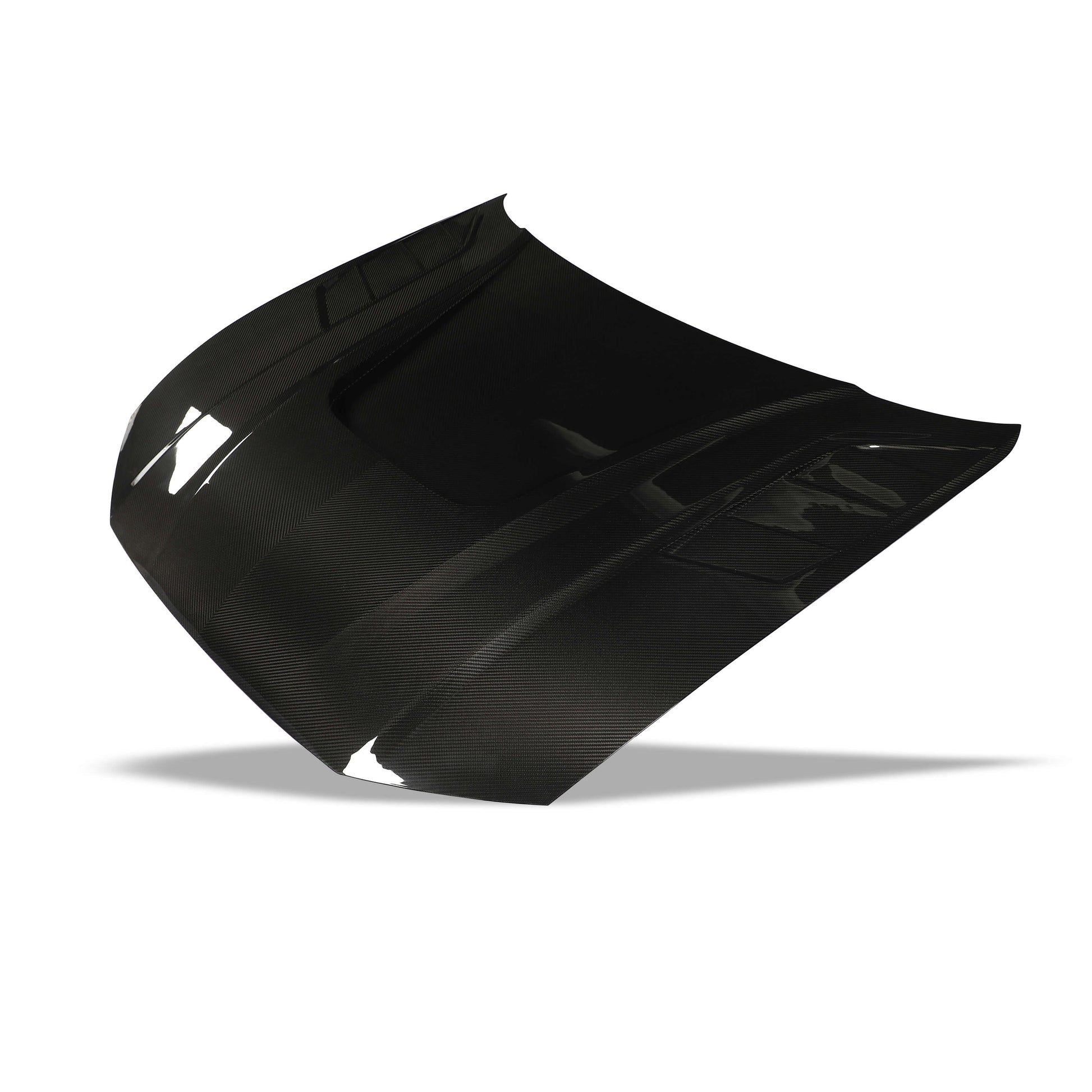 Audi RS6 C8 carbon hood on actual vehicle, front three-quarter