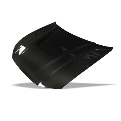 Audi RS6 C8 carbon hood on actual vehicle, front three-quarter
