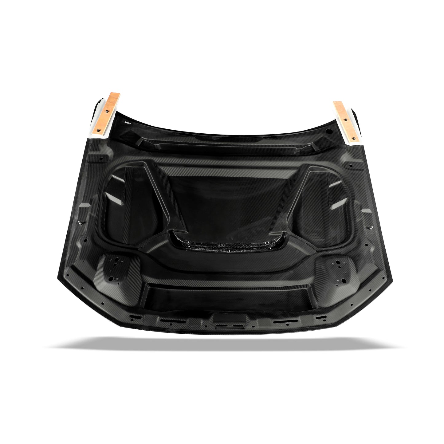 Audi RS6 C8 carbon fiber hood close-up on car