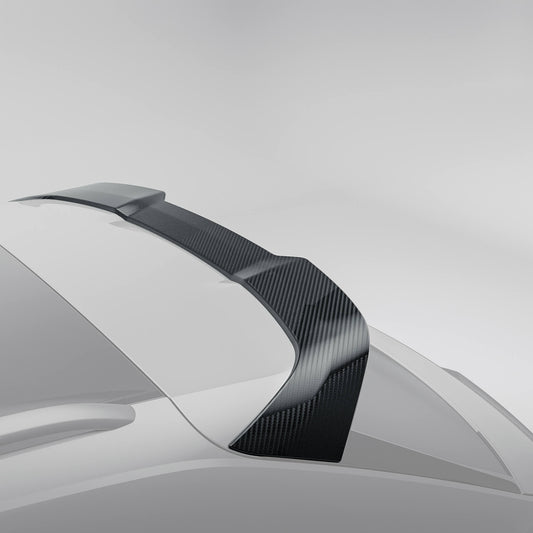 Carbon fiber roof spoiler for Audi RSQ8 4M Pre-LCI, close-up of the weave and edge