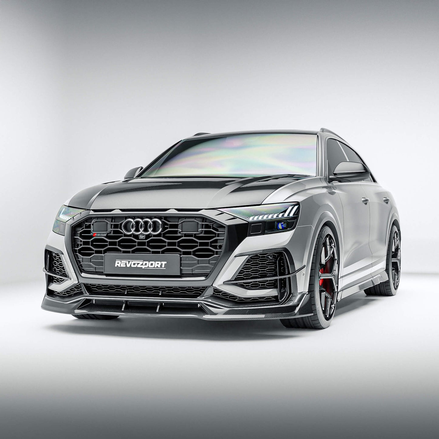 Audi RSQ8 Pre-LCI carbon fiber front lip shown in full product view
