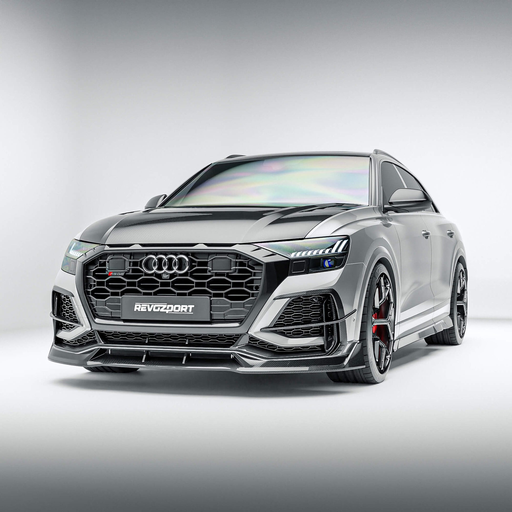 Audi RSQ8 Pre-LCI carbon fiber front lip shown in full product view