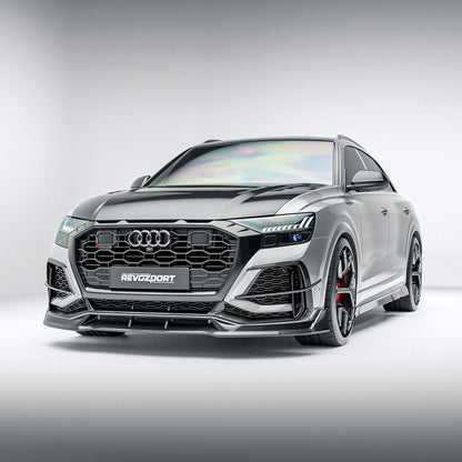 Audi RSQ8 Pre-LCI carbon fiber front lip shown in full product view