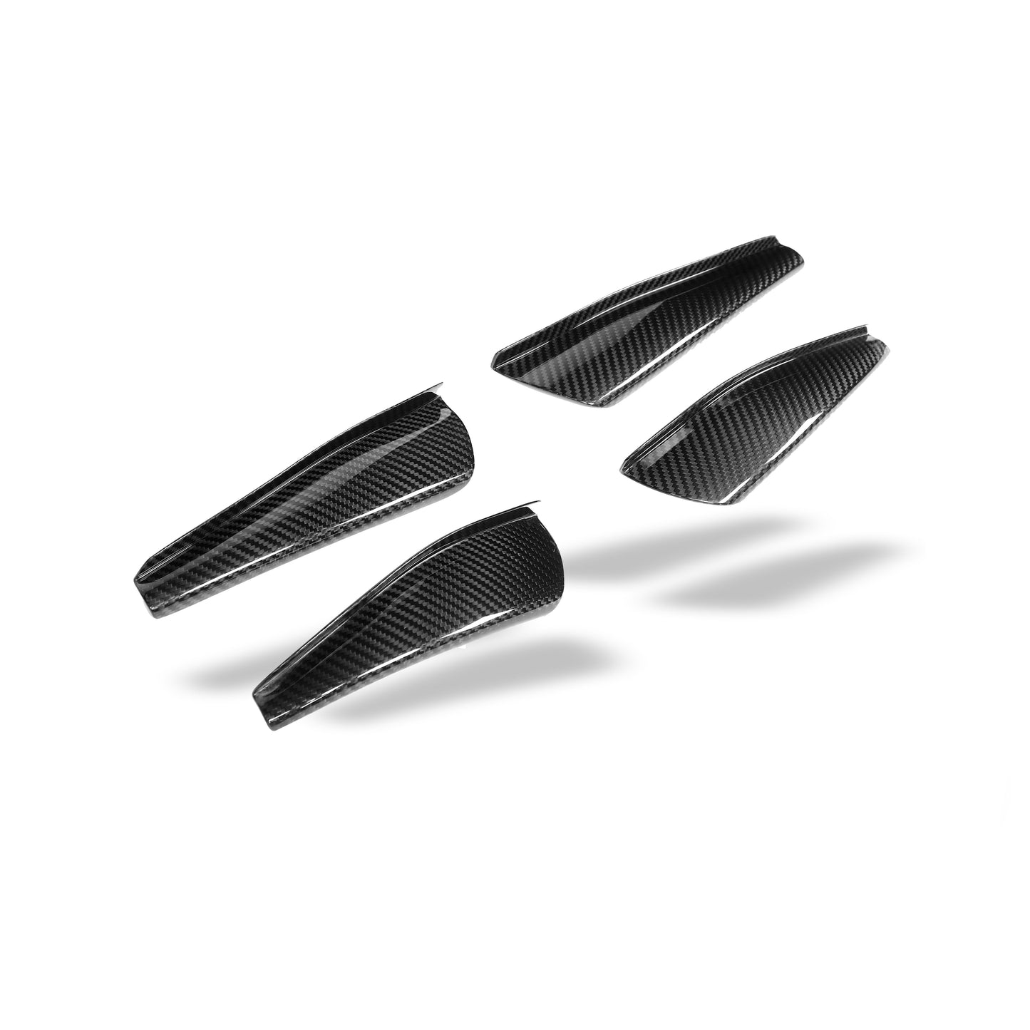 BMW M2 G87 front canards, angled airflow edge view