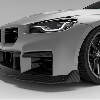 BMW M2 G87 carbon fiber front inlets, front bumper view