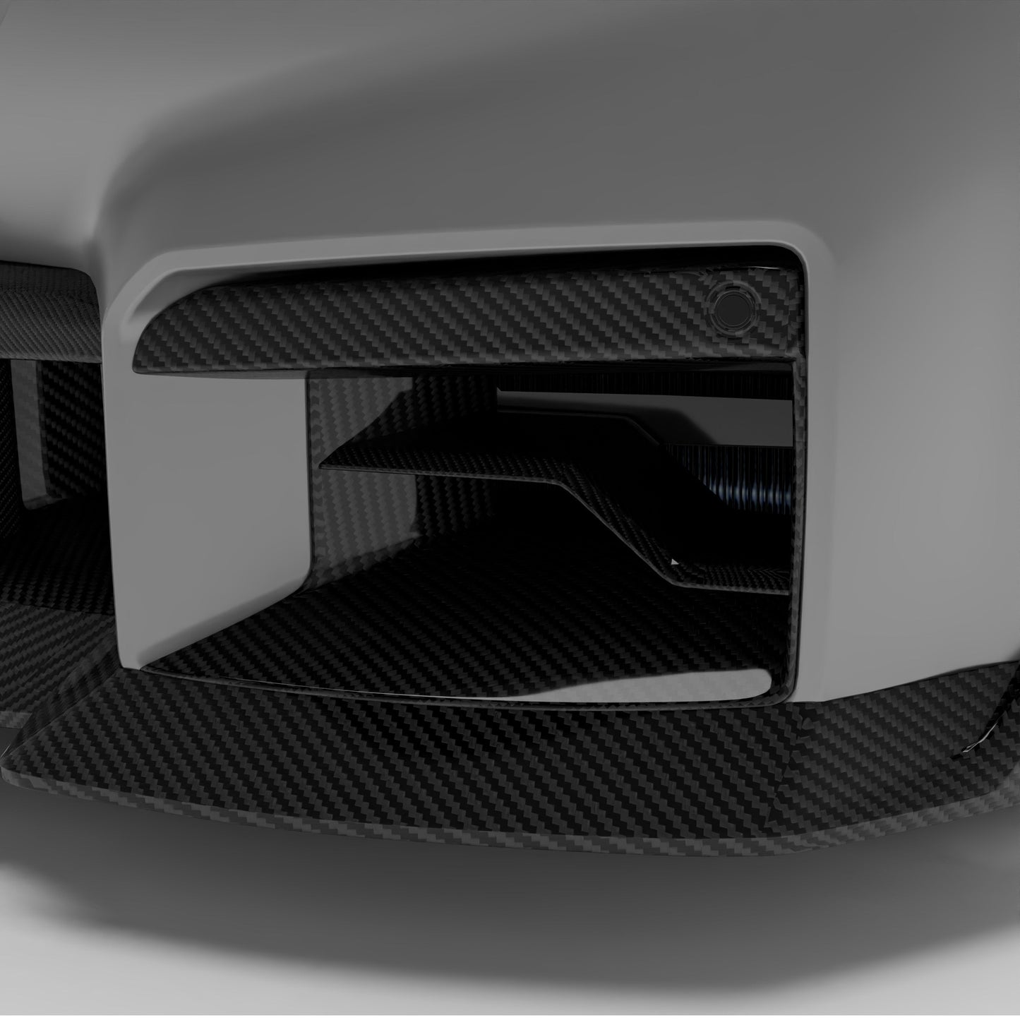 BMW M2 G87 carbon fiber front inlets, three-quarter view