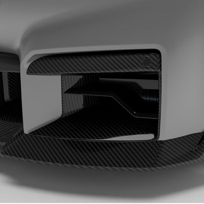 BMW M2 G87 carbon fiber front inlets, three-quarter view
