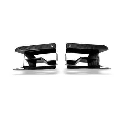 BMW M2 G87 carbon front inlets installed on bumper