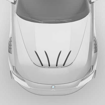 BMW M2 G87 carbon fiber hood strakes angled airflow detail