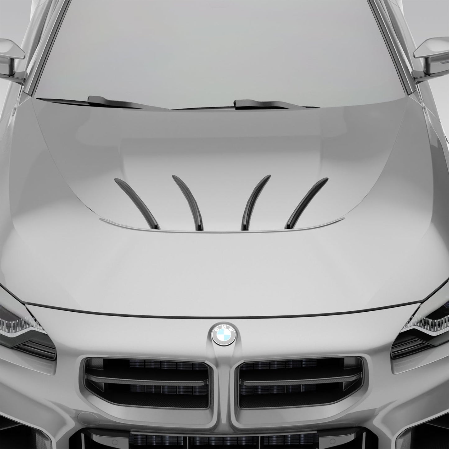 BMW M2 G87 carbon fiber hood strakes packaging and fit detail