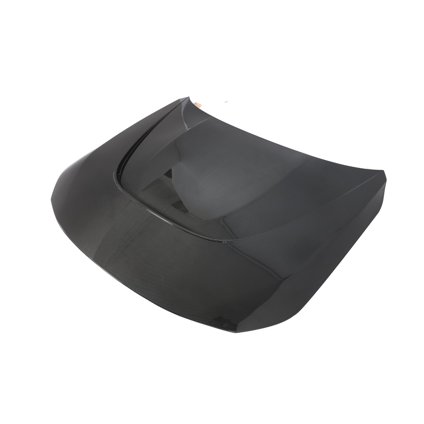 BMW M2 G87 carbon fiber hood, strake channel top view