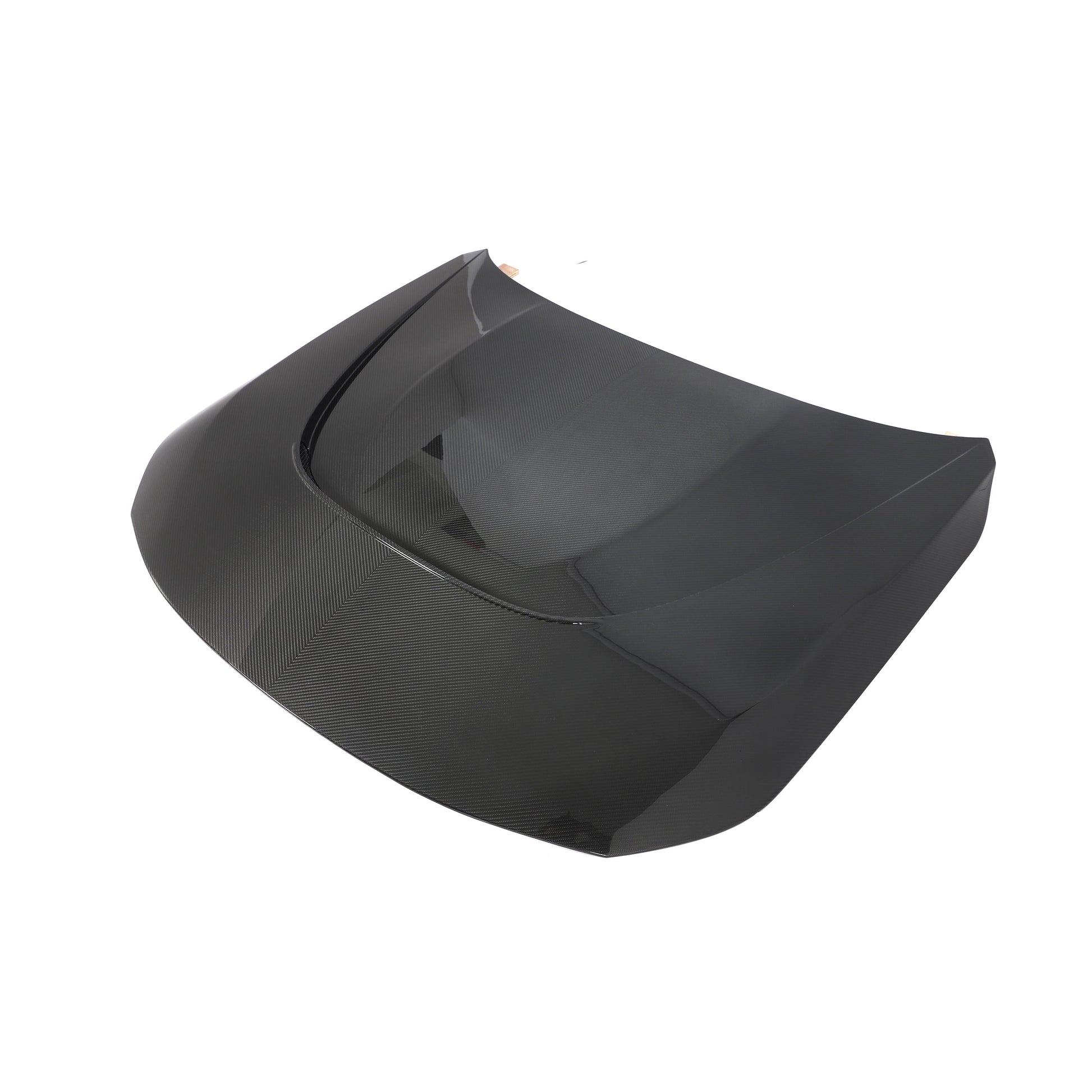 BMW M2 G87 carbon fiber hood, strake channel top view