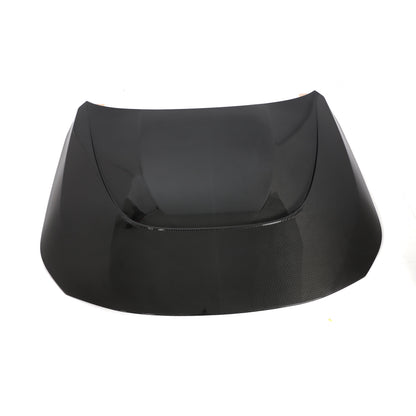 BMW M2 G87 aero hood, front three-quarter mounted angle