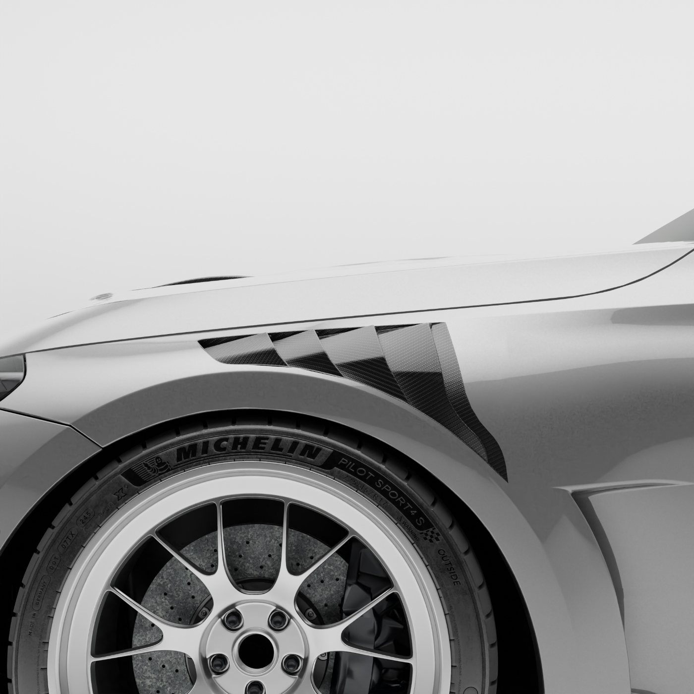 BMW M2 G87 carbon fiber front fender pair presentation shot