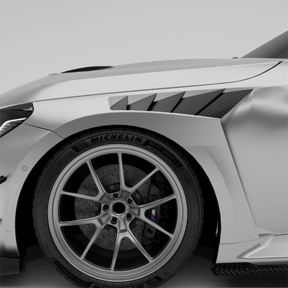 BMW M2 G87 carbon fiber front fenders, product render front view