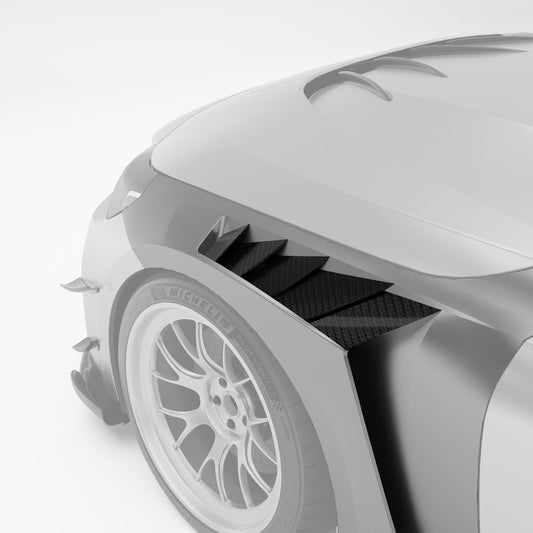 BMW M2 G87 vented carbon fenders, side vent detail close-up