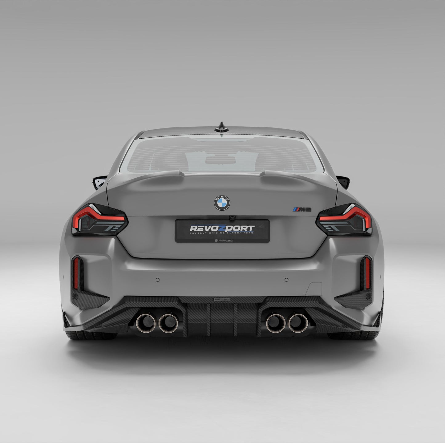 BMW M2 G87 carbon fiber diffuser full rear bumper context view