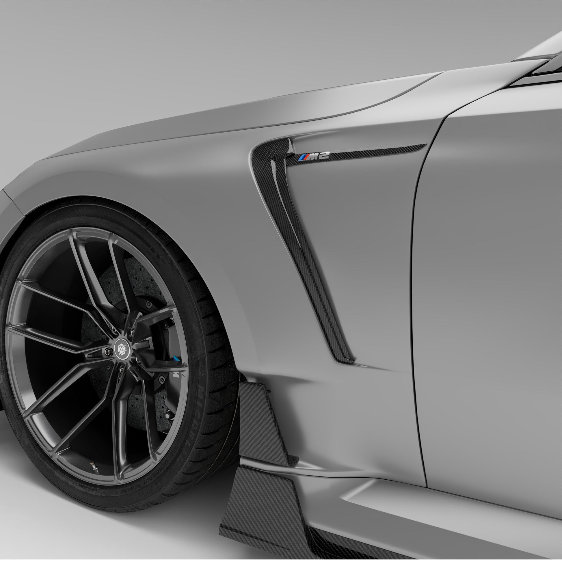 BMW M2 G87 carbon side fenders pair studio layout