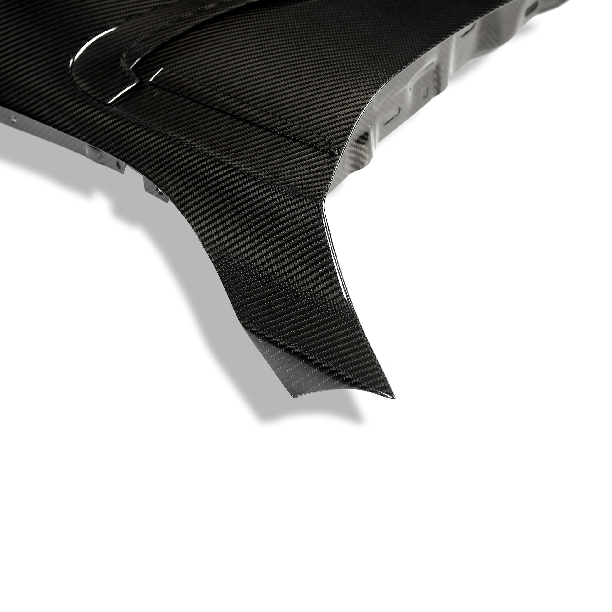 BMW M2 G87 carbon fiber fender underside mounting view