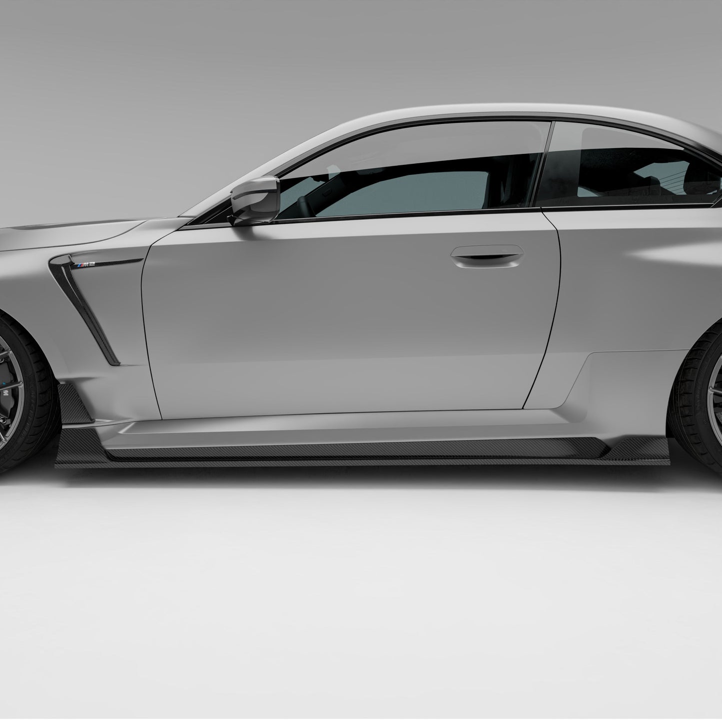 BMW M2 G87 carbon side skirts pair studio layout
