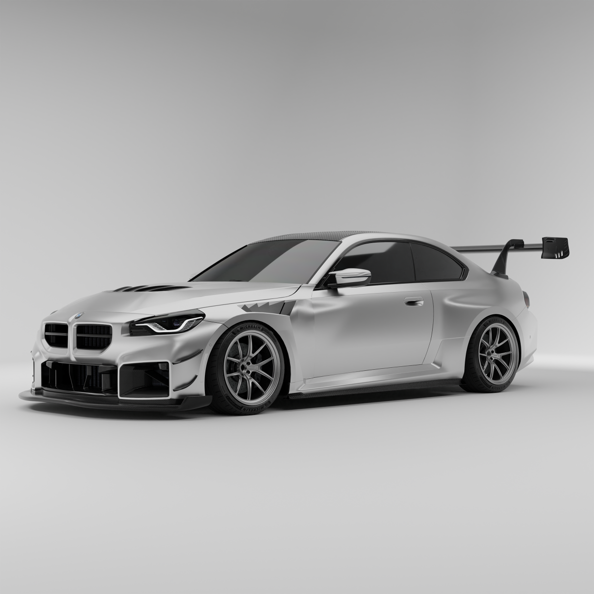 BMW M2 G87 front splitter and air dam, product render view