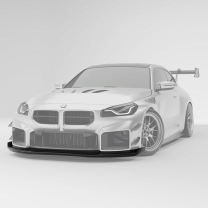 BMW M2 G87 carbon splitter, integrated diffuser underside detail