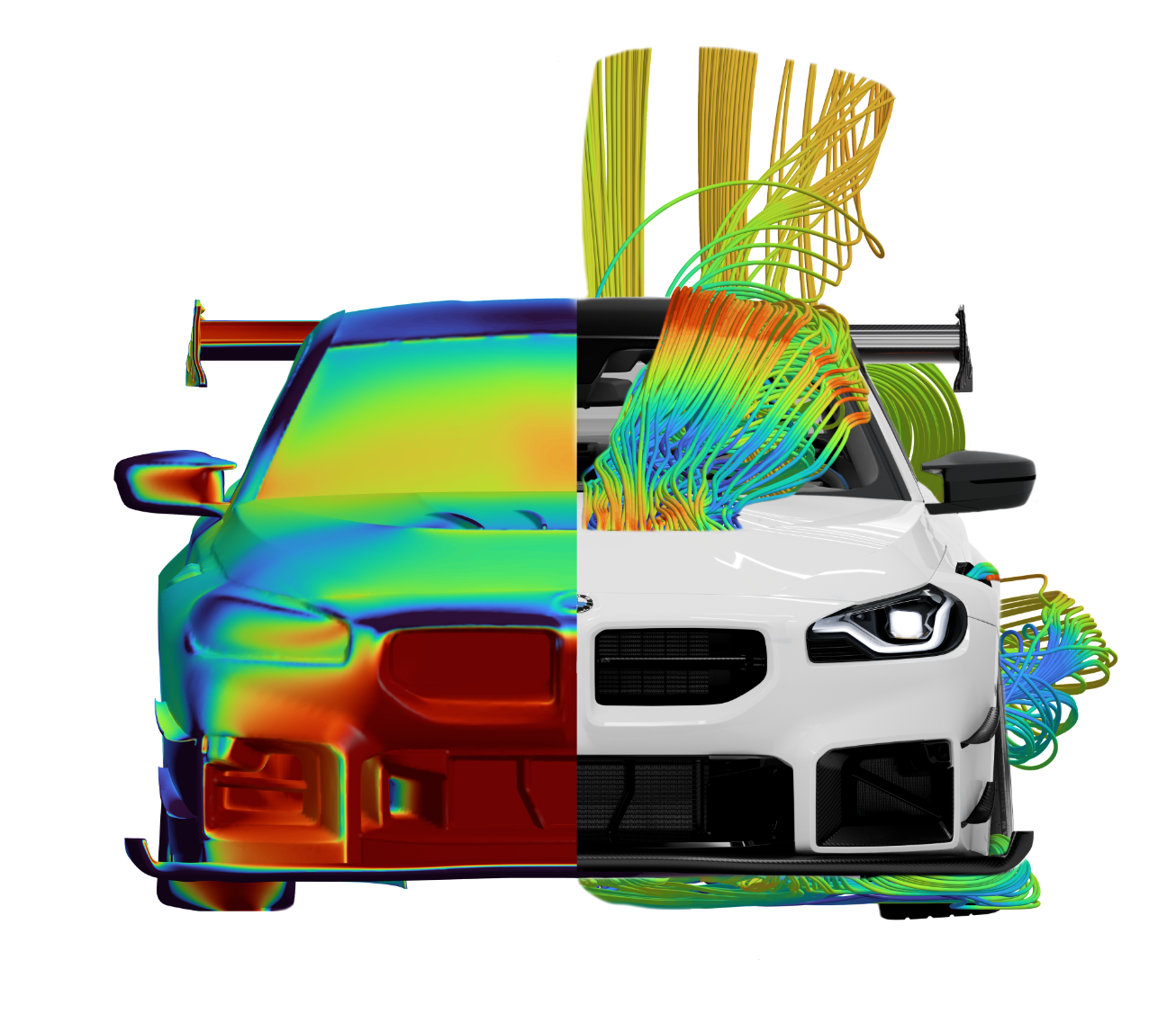 BMW M2 G87 carbon fiber splitter and canard detail