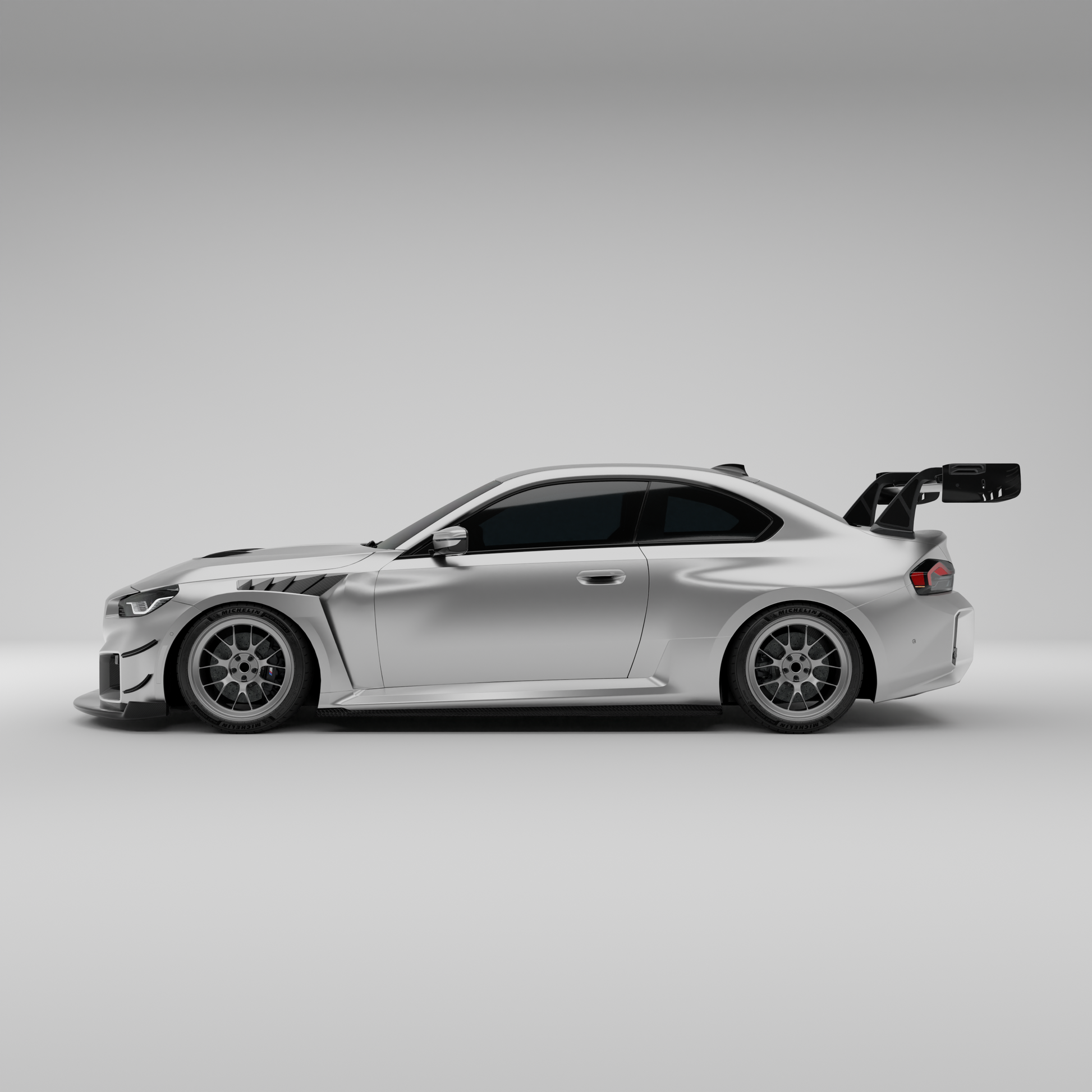BMW M2 G87 carbon fiber front splitter close up detail