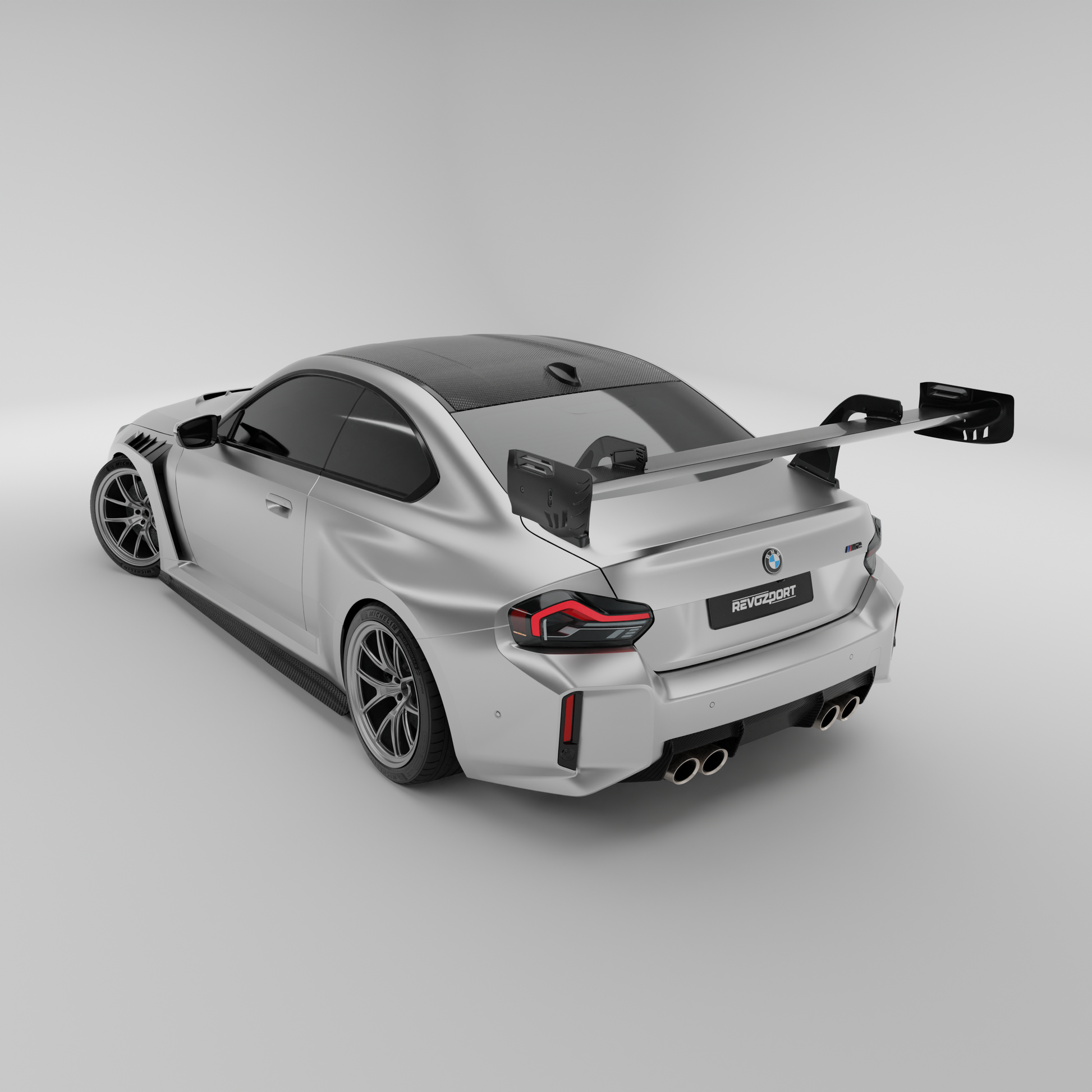 BMW M2 G87 carbon fiber rear diffuser close up