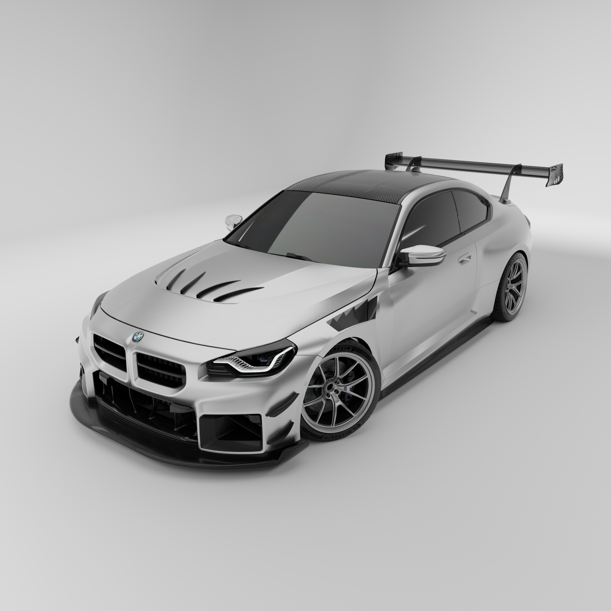 BMW M2 G87 aero kit front three quarter angle