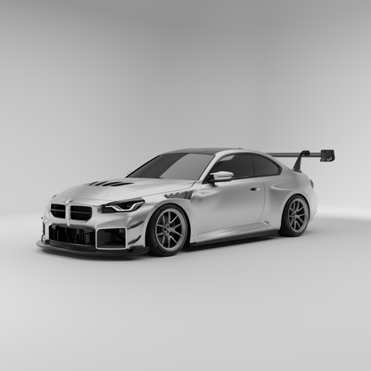 BMW M2 G87 carbon fiber aero body kit full side profile on track