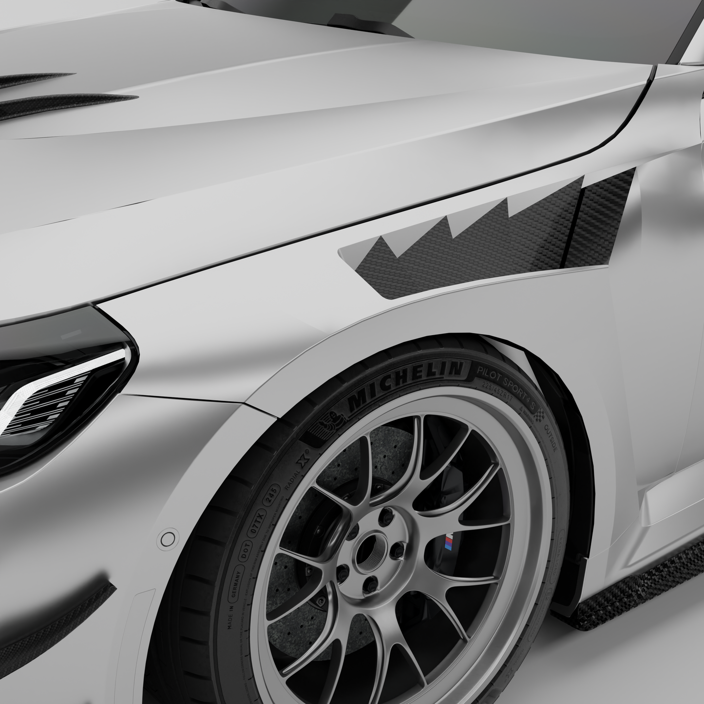 BMW M2 G87 aero body kit overhead configuration view