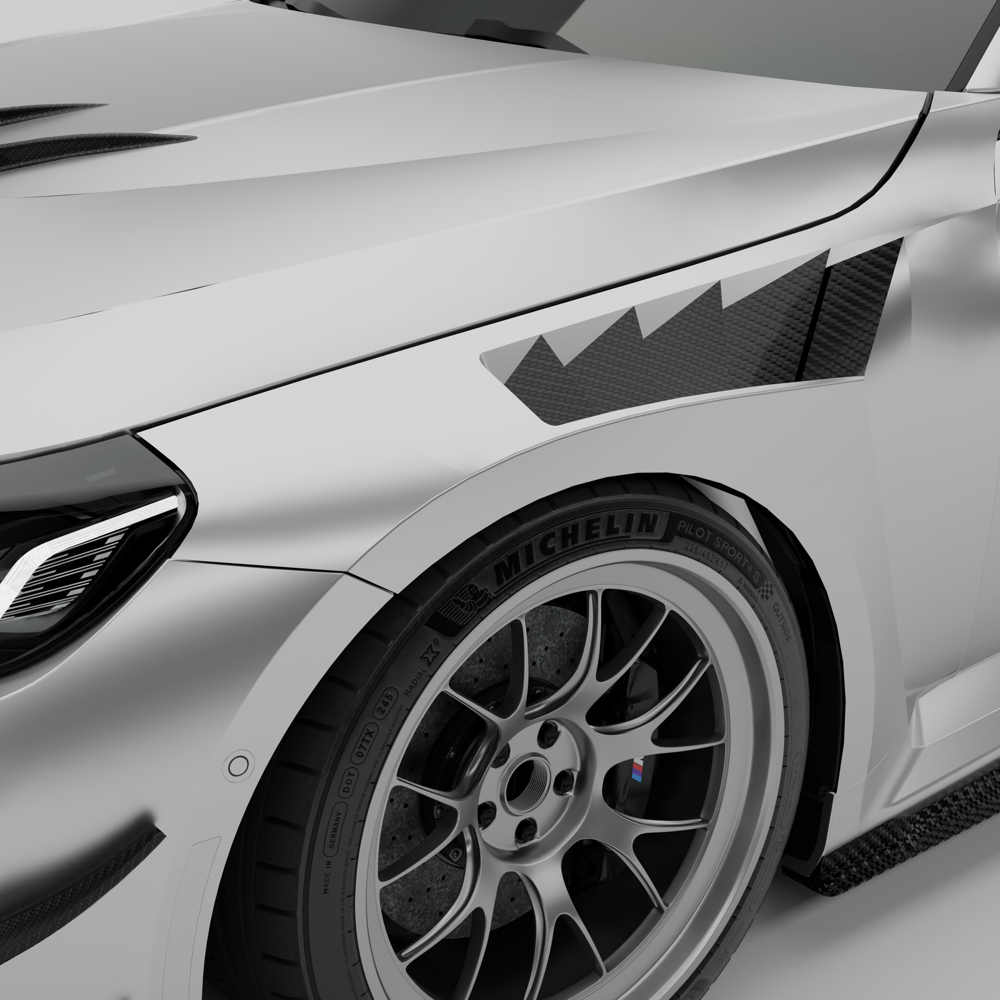 BMW M2 G87 aero body kit overhead configuration view