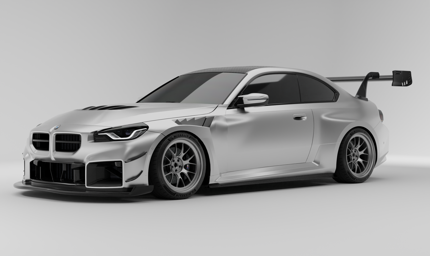 BMW M2 G87 track aero body kit complete side angle