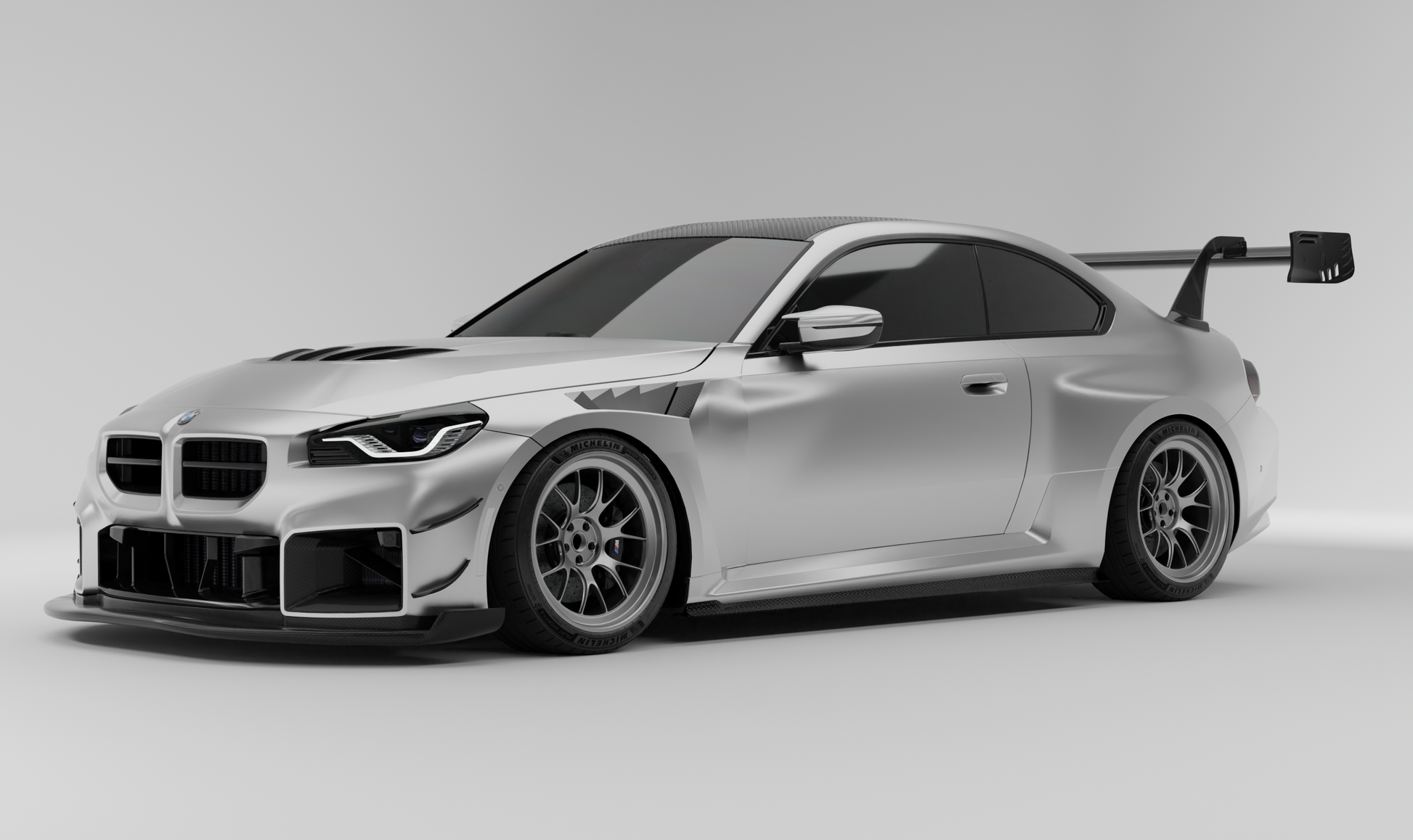 BMW M2 G87 track aero body kit complete side angle