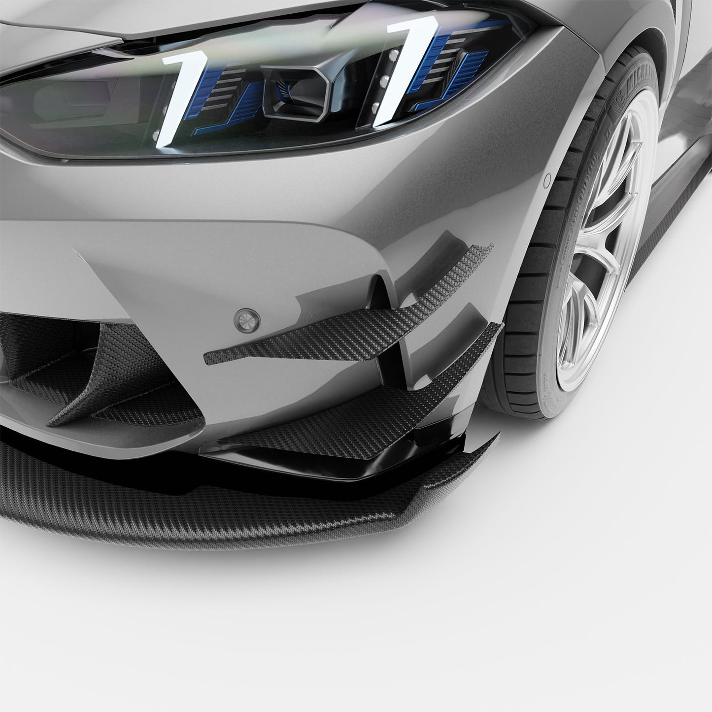BMW M3 G80 carbon front canard underside view