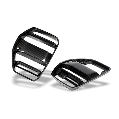 BMW M3 G80 carbon front grille lower mesh pattern close up