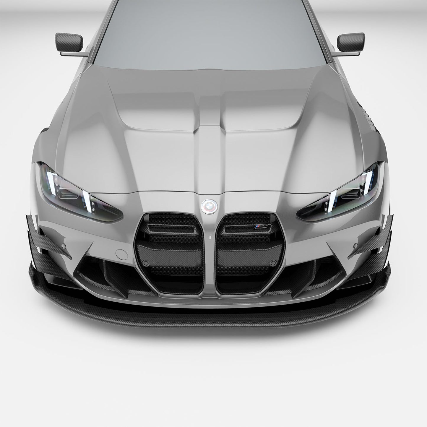 BMW M3 G80 carbon fiber race hood full panel from above