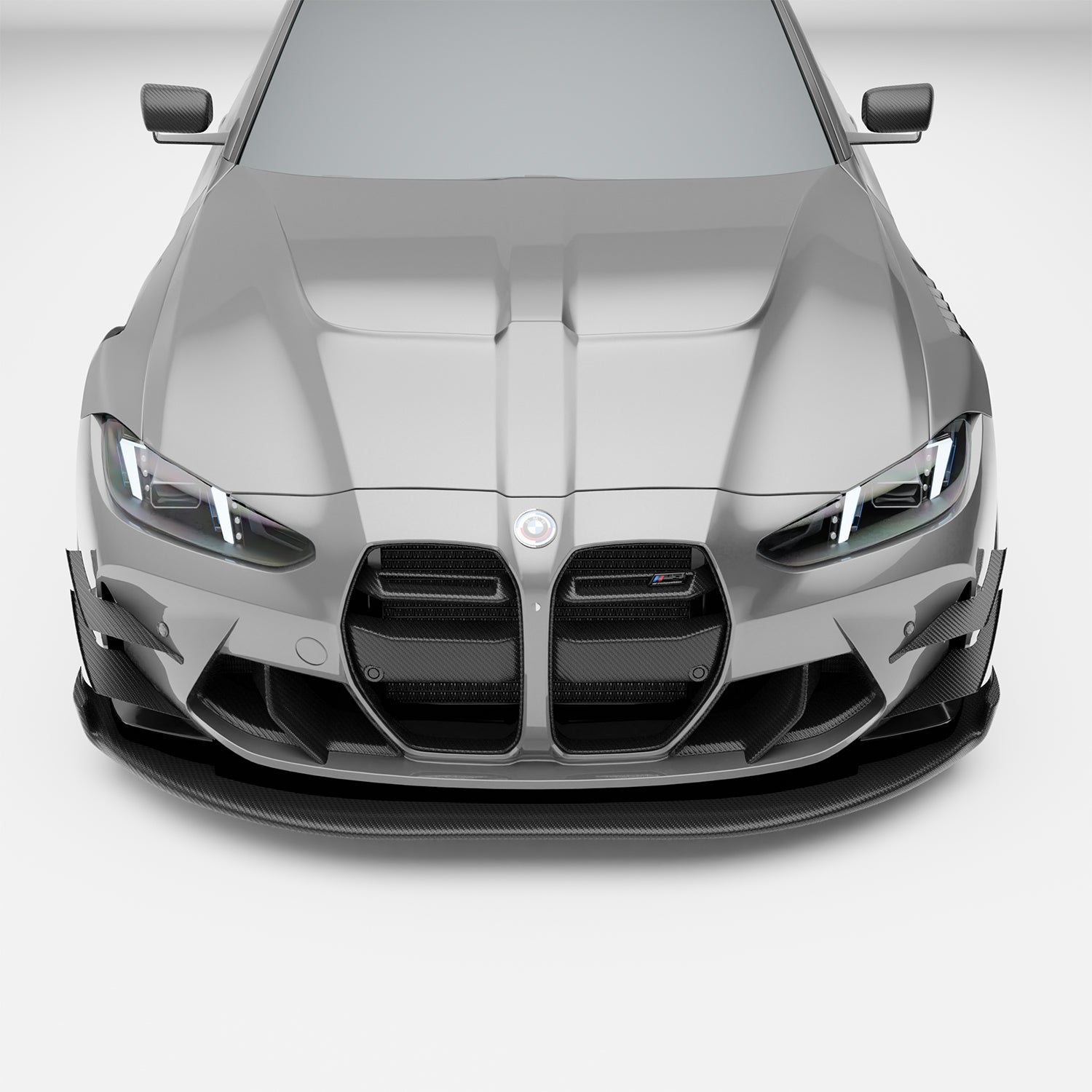 BMW M3 G80 carbon fiber race hood full panel from above